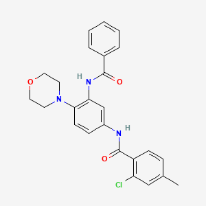 molecular formula C25H24ClN3O3 B13367084 N-[3-(benzoylamino)-4-(4-morpholinyl)phenyl]-2-chloro-4-methylbenzamide 