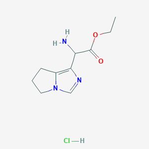 Ethyl 2-amino-2-(6,7-dihydro-5H-pyrrolo[1,2-c]imidazol-1-yl)acetate hydrochloride