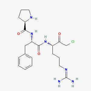 molecular formula C21H31ClN6O3 B1336709 H-D-Pro-Phe-Arg-chloromethylketone CAS No. 88546-74-1