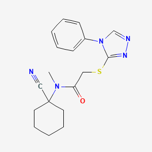 molecular formula C18H21N5OS B13367130 N-(1-Cyanocyclohexyl)-N-methyl-2-((4-phenyl-4H-1,2,4-triazol-3-yl)thio)acetamide 