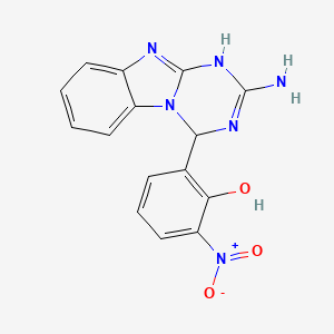 2-(2-Amino-1,4-dihydro[1,3,5]triazino[1,2-a]benzimidazol-4-yl)-6-nitrophenol