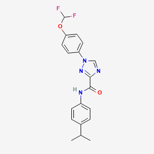 molecular formula C19H18F2N4O2 B13367151 1-[4-(difluoromethoxy)phenyl]-N-(4-isopropylphenyl)-1H-1,2,4-triazole-3-carboxamide 