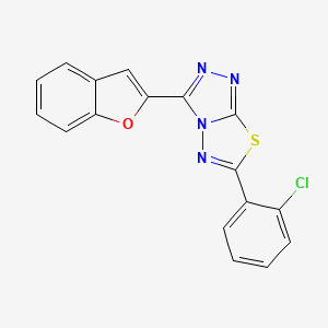 molecular formula C17H9ClN4OS B13367155 3-(1-Benzofuran-2-yl)-6-(2-chlorophenyl)[1,2,4]triazolo[3,4-b][1,3,4]thiadiazole 