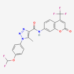 1-[4-(difluoromethoxy)phenyl]-5-methyl-N-[2-oxo-4-(trifluoromethyl)-2H-chromen-7-yl]-1H-1,2,3-triazole-4-carboxamide