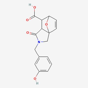 3-(3-Hydroxybenzyl)-4-oxo-10-oxa-3-azatricyclo[5.2.1.0~1,5~]dec-8-ene-6-carboxylic acid