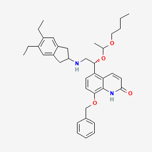 8-(Benzyloxy)-5-((1R)-1-(1-butoxyethoxy)-2-((5,6-diethyl-2,3-dihydro-1H-inden-2-yl)amino)ethyl)quinolin-2(1H)-one