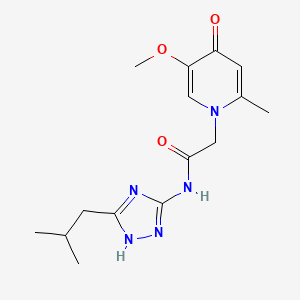 2-(5-methoxy-2-methyl-4-oxopyridin-1(4H)-yl)-N-[3-(2-methylpropyl)-1H-1,2,4-triazol-5-yl]acetamide