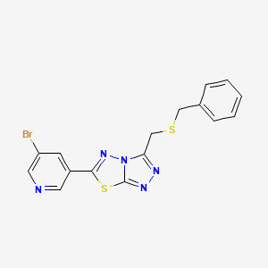 3-[(Benzylsulfanyl)methyl]-6-(5-bromopyridin-3-yl)[1,2,4]triazolo[3,4-b][1,3,4]thiadiazole