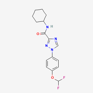 molecular formula C16H18F2N4O2 B13367238 N-cyclohexyl-1-[4-(difluoromethoxy)phenyl]-1H-1,2,4-triazole-3-carboxamide 