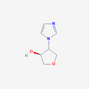 molecular formula C7H10N2O2 B13367244 (3S)-4-(1H-imidazol-1-yl)oxolan-3-ol 