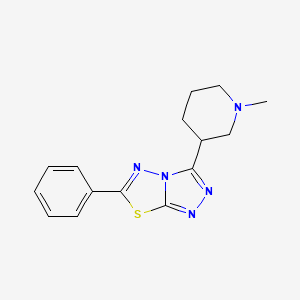 molecular formula C15H17N5S B13367252 3-(1-Methyl-3-piperidinyl)-6-phenyl[1,2,4]triazolo[3,4-b][1,3,4]thiadiazole 