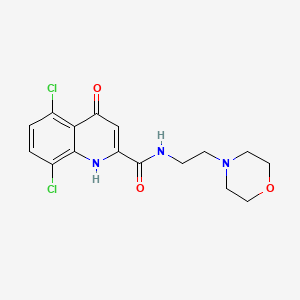 molecular formula C16H17Cl2N3O3 B13367300 5,8-dichloro-4-hydroxy-N-[2-(4-morpholinyl)ethyl]-2-quinolinecarboxamide 