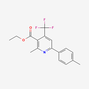 molecular formula C17H16F3NO2 B13367309 Ethyl 2-methyl-6-(p-tolyl)-4-(trifluoromethyl)nicotinate 