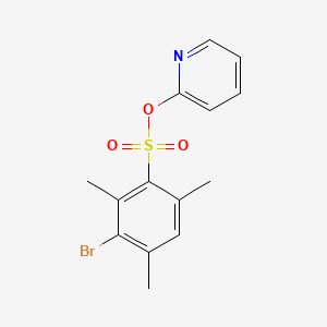 molecular formula C14H14BrNO3S B13367310 2-Pyridinyl 3-bromo-2,4,6-trimethylbenzenesulfonate 