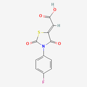 [3-(4-Fluorophenyl)-2,4-dioxo-1,3-thiazolidin-5-ylidene]acetic acid