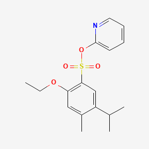 molecular formula C17H21NO4S B13367341 2-Pyridinyl 2-ethoxy-5-isopropyl-4-methylbenzenesulfonate 