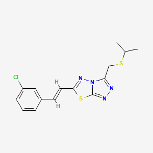 {6-[2-(3-Chlorophenyl)vinyl][1,2,4]triazolo[3,4-b][1,3,4]thiadiazol-3-yl}methyl isopropyl sulfide