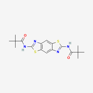 molecular formula C18H22N4O2S2 B13367434 N-{6-[(2,2-dimethylpropanoyl)amino][1,3]thiazolo[5,4-f][1,3]benzothiazol-2-yl}-2,2-dimethylpropanamide 