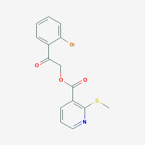 molecular formula C15H12BrNO3S B13367455 2-(2-Bromophenyl)-2-oxoethyl 2-(methylthio)nicotinate 