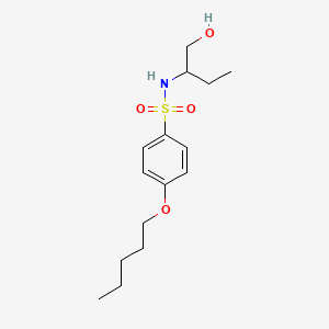 molecular formula C15H25NO4S B13367482 N-[1-(hydroxymethyl)propyl]-4-(pentyloxy)benzenesulfonamide 