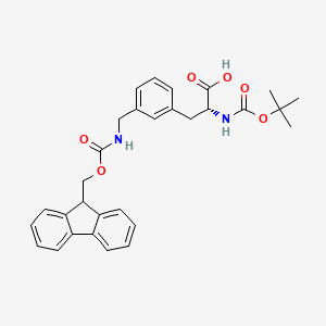 molecular formula C30H32N2O6 B1336749 (R)-3-(3-(((((9H-Fluoren-9-yl)methoxy)carbonyl)amino)methyl)phenyl)-2-((tert-butoxycarbonyl)amino)propanoic acid CAS No. 1213080-68-2