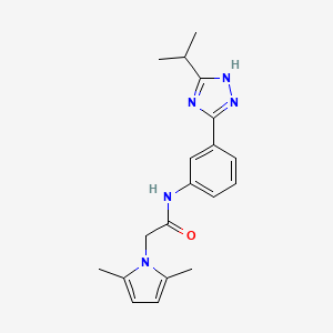 molecular formula C19H23N5O B13367490 2-(2,5-dimethyl-1H-pyrrol-1-yl)-N-{3-[5-(propan-2-yl)-1H-1,2,4-triazol-3-yl]phenyl}acetamide 