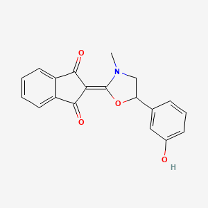 2-[5-(3-hydroxyphenyl)-3-methyl-1,3-oxazolidin-2-ylidene]-1H-indene-1,3(2H)-dione