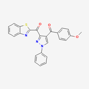 molecular formula C25H17N3O3S B13367539 1,3-benzothiazol-2-yl[4-(4-methoxybenzoyl)-1-phenyl-1H-pyrazol-3-yl]methanone 