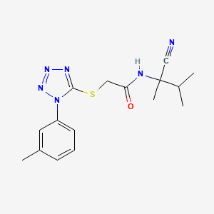 N-(2-Cyano-3-methylbutan-2-yl)-2-((1-(m-tolyl)-1H-tetrazol-5-yl)thio)acetamide