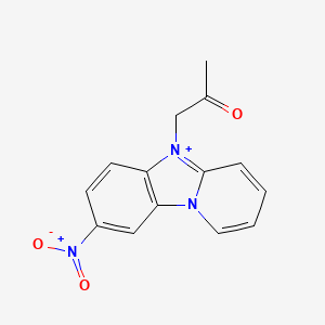 molecular formula C14H12N3O3+ B13367600 8-Nitro-5-(2-oxopropyl)pyrido[2,1-b]benzimidazol-5-ium 