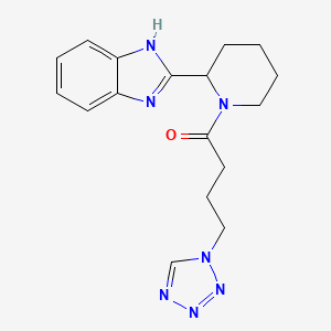 molecular formula C17H21N7O B13367642 2-{1-[4-(1H-tetraazol-1-yl)butanoyl]-2-piperidinyl}-1H-benzimidazole 