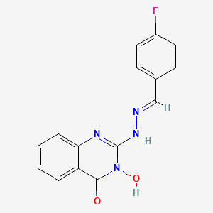 4-Fluorobenzaldehyde (3-hydroxy-4-oxo-3,4-dihydro-2-quinazolinyl)hydrazone