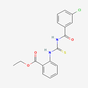 Ethyl 2-({[(3-chlorobenzoyl)amino]carbothioyl}amino)benzoate