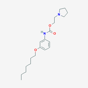 B133677 Pyrrolidinoethyl 3-heptyloxyphenylcarbamate CAS No. 152676-77-2