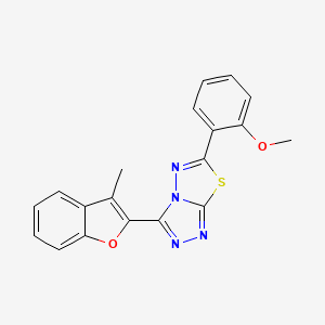 6-(2-Methoxyphenyl)-3-(3-methyl-1-benzofuran-2-yl)[1,2,4]triazolo[3,4-b][1,3,4]thiadiazole