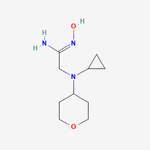 molecular formula C10H19N3O2 B13367801 2-(Cyclopropyl(tetrahydro-2H-pyran-4-yl)amino)-N'-hydroxyacetimidamide 