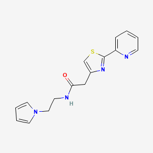 2-[2-(2-pyridinyl)-1,3-thiazol-4-yl]-N-[2-(1H-pyrrol-1-yl)ethyl]acetamide