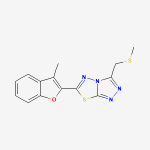 6-(3-Methyl-1-benzofuran-2-yl)-3-[(methylsulfanyl)methyl][1,2,4]triazolo[3,4-b][1,3,4]thiadiazole