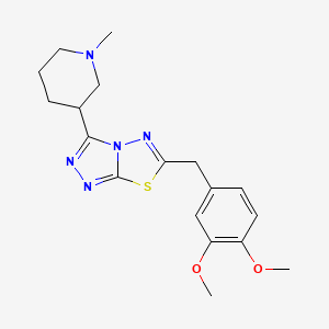 molecular formula C18H23N5O2S B13367890 6-(3,4-Dimethoxybenzyl)-3-(1-methyl-3-piperidinyl)[1,2,4]triazolo[3,4-b][1,3,4]thiadiazole 