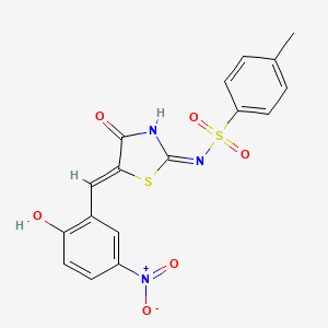 N-[(5Z)-5-[(2-hydroxy-5-nitrophenyl)methylidene]-4-oxo-1,3-thiazol-2-yl]-4-methylbenzenesulfonamide