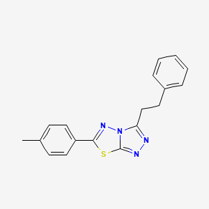 molecular formula C18H16N4S B13367990 6-(4-Methylphenyl)-3-(2-phenylethyl)[1,2,4]triazolo[3,4-b][1,3,4]thiadiazole 