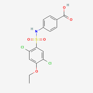 molecular formula C15H13Cl2NO5S B13368004 4-{[(2,5-Dichloro-4-ethoxyphenyl)sulfonyl]amino}benzoic acid 