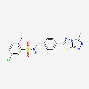 molecular formula C18H16ClN5O2S2 B13368011 5-chloro-2-methyl-N-[4-(3-methyl[1,2,4]triazolo[3,4-b][1,3,4]thiadiazol-6-yl)benzyl]benzenesulfonamide 