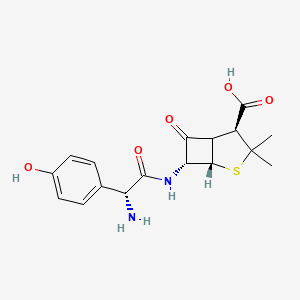 molecular formula C17H20N2O5S B13368059 7-{[Amino(4-hydroxyphenyl)acetyl]amino}-3,3-dimethyl-6-oxo-2-thiabicyclo[3.2.0]heptane-4-carboxylic acid 