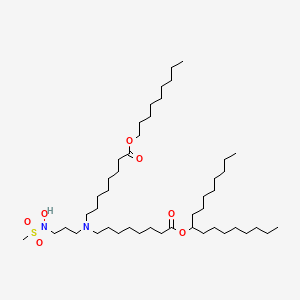 molecular formula C46H92N2O7S B13368094 Heptadecan-9-yl 8-((3-(N-hydroxymethylsulfonamido)propyl)(8-(nonyloxy)-8-oxooctyl)amino)octanoate 