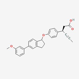 (3R)-3-(4-((5-(3-Methoxyphenyl)-2,3-dihydro-1H-inden-1-yl)oxy)phenyl)hex-4-ynoic acid