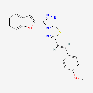 3-(1-benzofuran-2-yl)-6-[(E)-2-(4-methoxyphenyl)ethenyl][1,2,4]triazolo[3,4-b][1,3,4]thiadiazole