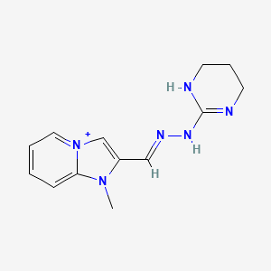 1-Methyl-2-[2-(1,4,5,6-tetrahydro-2-pyrimidinyl)carbohydrazonoyl]imidazo[1,2-a]pyridin-1-ium