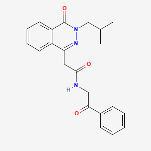 molecular formula C22H23N3O3 B13368156 2-[3-(2-methylpropyl)-4-oxo-3,4-dihydrophthalazin-1-yl]-N-(2-oxo-2-phenylethyl)acetamide 