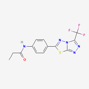 N-{4-[3-(trifluoromethyl)[1,2,4]triazolo[3,4-b][1,3,4]thiadiazol-6-yl]phenyl}propanamide